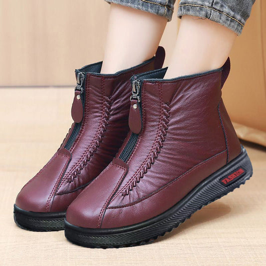 ❄️Дамски зимни топли ботуши с цип👢💕