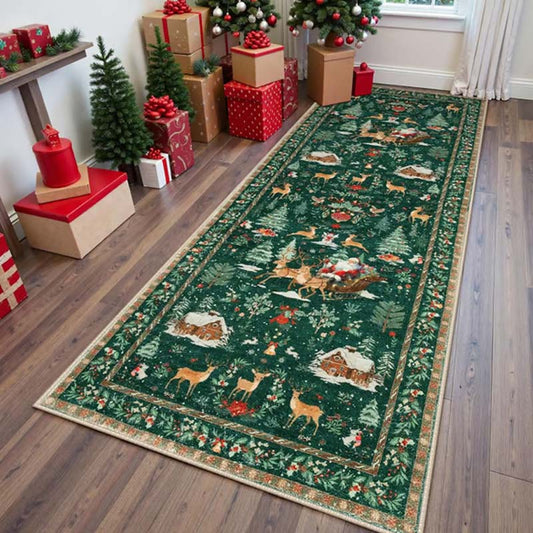 🎄Мек противоплъзгащ коледен килим за декорация на дома