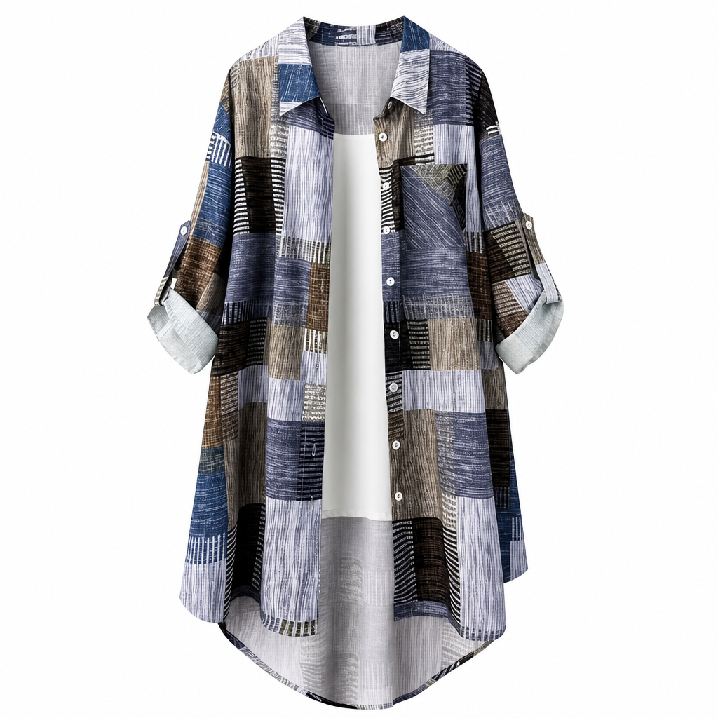👔Casual Loose Fit Plaid Long Sleeve Shirt Plus Size Sun Protection Outerwear for Spring and Autumn