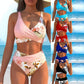 🌺 EU S-XL 🏖️ Дамски бикини комплект с флорален принт и висока талия 🌊👙