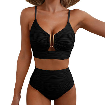 🔥 S-2XL 🌞 Дамски бикини с висока талия и push-up ефект 🌊👙