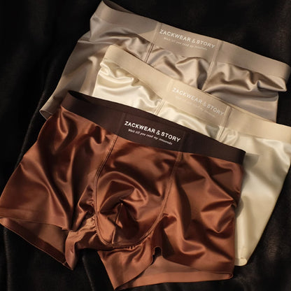 ❄️Мъжки луксозни лъскави боксерки с висока степен на еластичност, комплект от 3 пакета