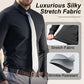 👔Мъжка копринена, немачкаща се, едноцветна, еластична риза