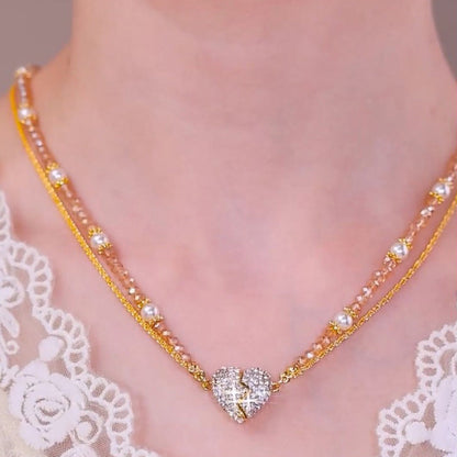 📿Магнитно разделени сърце съвпадение висулка огърлици💕