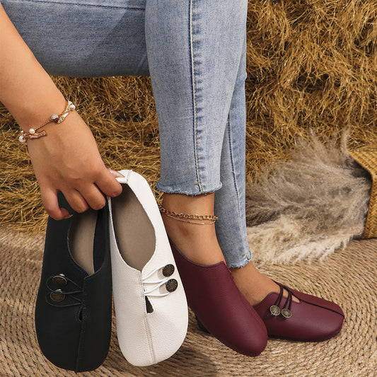 🔥Лятна продажба, 40% разстояние✨Нови меки кожени дамски плоски обувки🥿💃