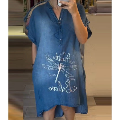 ✨Свободна ежедневна рокля с V-образно деколте