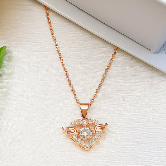 💖Елегантен колие с висулка във формата на криловидно сърце