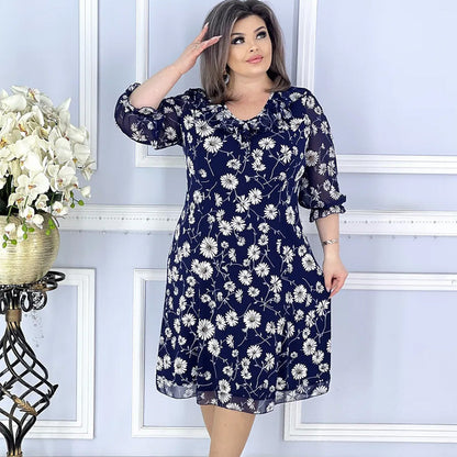 ✨Дамска рокля от шифон с щампа