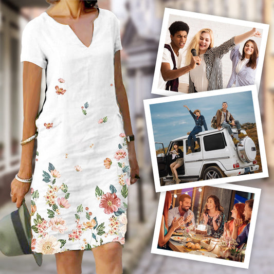 🔥✨Мода Печатен лен 100 % ежедневни рокли