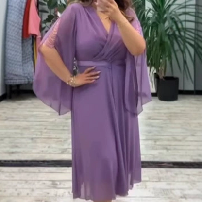 ✨Дамска елегантна рокля с V-образно деколте👗