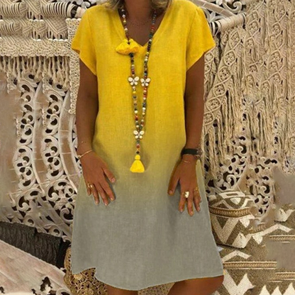 🔥✨Рокля с къс ръкав и V-образно деколте👗