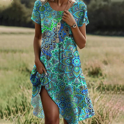 💐👗Ежедневна печатна рокля за жени