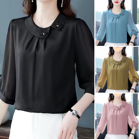 ✨Елегантен дамски топ с три четвърти ръкави и свободна кройка