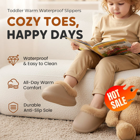 👶 Топли водоустойчиви приплъзващи се пантофи за малки деца | Перфектни за зимата! ❄️