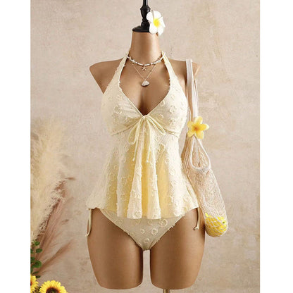 Дамски комплект танкни с пеплум и лента за врата