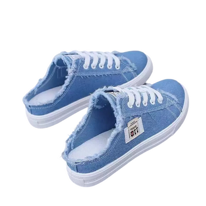 👟☀️Дамски пантофки от деним – удобна подметка и небрежен стил🥰