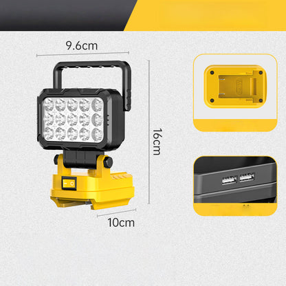 💡 LED работна лампа с 180° ъгъл на завъртане – с двойна функция на USB зарядно устройство🔋 – издръжлива и безжична – съвместима с всички видове батерии – за гараж, строителство и къмпинг