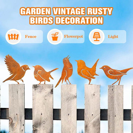 🏡🐦Ретро градинска декорация с ръждясала птичка