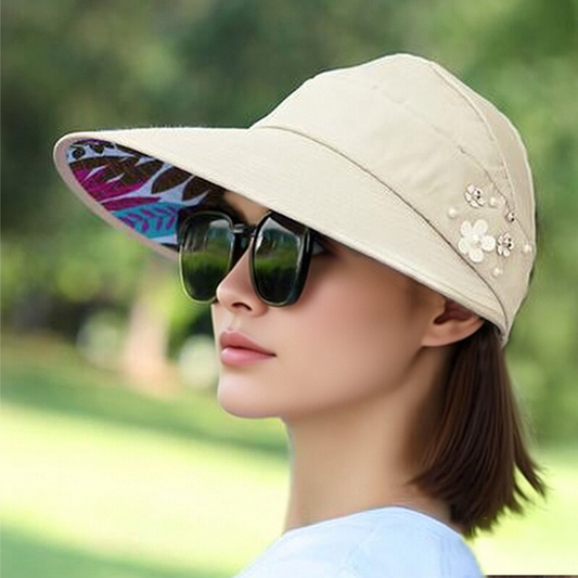 🧢Плажна шапка с отвор за коса – Лека и бързосъхнеща 🏖️☀️
