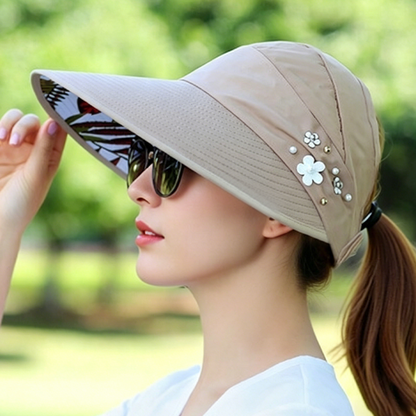 🧢Плажна шапка с отвор за коса – Лека и бързосъхнеща 🏖️☀️
