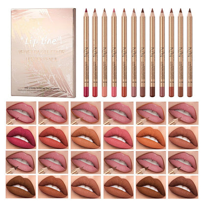 💄🎨Комплект от 12 цвята молив за устни, устойчив на размазване