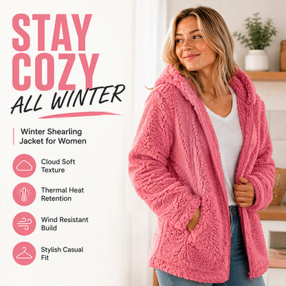 ⏳LAST DAY SALE £19.99!!💥Women's Hooded Zip-Up Fuzzy Jacket