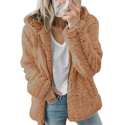 ⏳LAST DAY SALE £19.99!!💥Women's Hooded Zip-Up Fuzzy Jacket