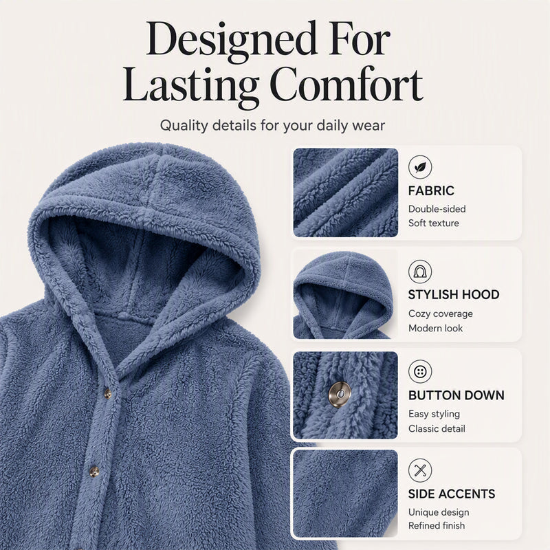 ⏳LAST DAY SALE ONLY ￡18.99!!✨🍂Women's Loose-Fit Hooded Plush Jacket