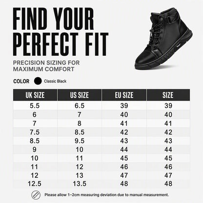 🥾 Built Tough for Every Step | Men's Waterproof Genuine Leather Combat Boots