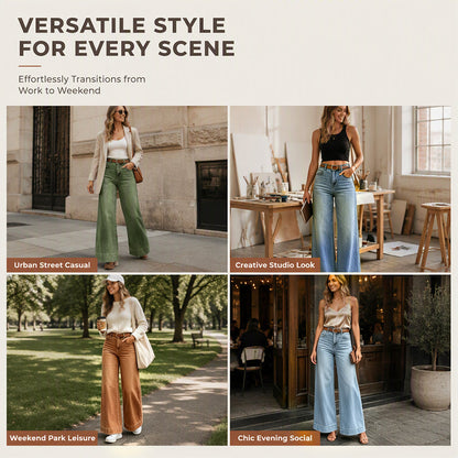 ✨ Vintage Wide-Leg Jeans 💙 High Waist Comfort & Timeless Style