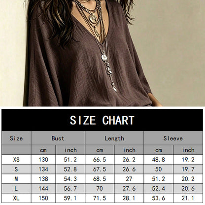 Women's Effortless Draped V-Neck Blouse