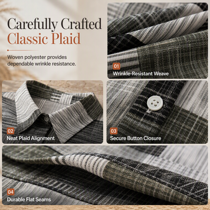 👔Casual Loose Fit Plaid Long Sleeve Shirt Plus Size Sun Protection Outerwear for Spring and Autumn