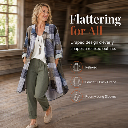 👔Casual Loose Fit Plaid Long Sleeve Shirt Plus Size Sun Protection Outerwear for Spring and Autumn