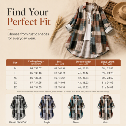 👔Casual Loose Fit Plaid Long Sleeve Shirt Plus Size Sun Protection Outerwear for Spring and Autumn