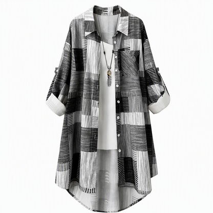 👔Casual Loose Fit Plaid Long Sleeve Shirt Plus Size Sun Protection Outerwear for Spring and Autumn