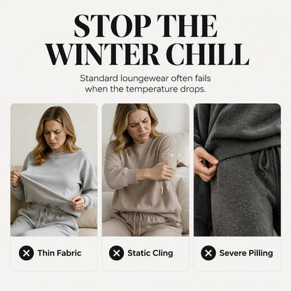 🔥 50% OFF | Women's Plush 3D Textured Hoodie & Pants Set – Cozy Winter Two-Piece