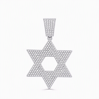 ⏳Limited-time 50% off⏰Hip Hop Iced Out Rhinestone Hollow Star of David with 50cm Chain✡️📿
