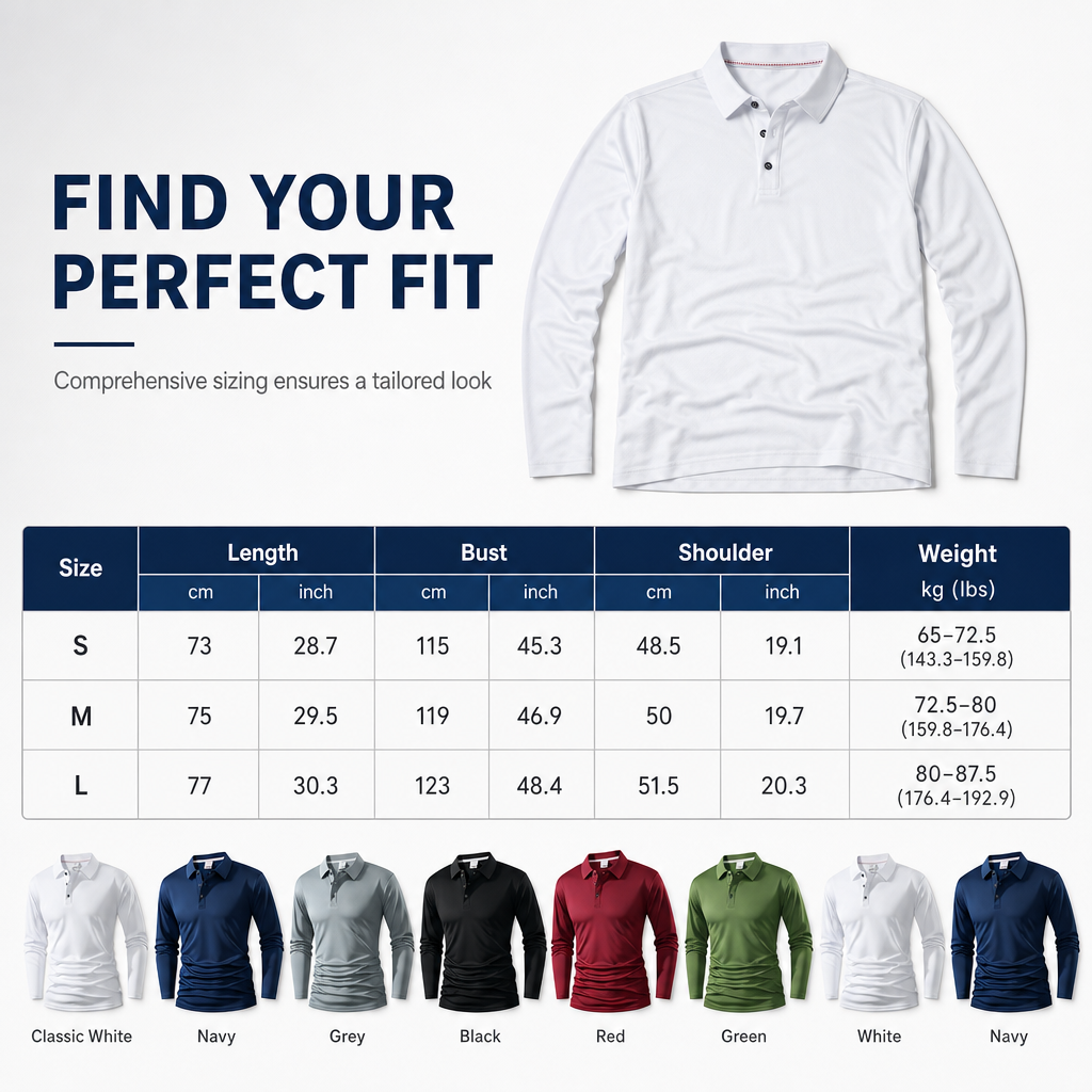 Hot Sale 50% OFF🔥Long Sleeve Collared Tee – Smart Casual, Everyday Comfort