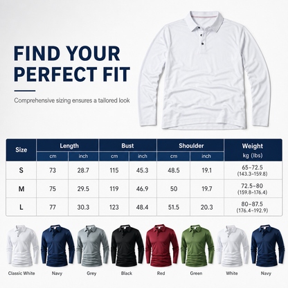 Hot Sale 50% OFF🔥Long Sleeve Collared Tee – Smart Casual, Everyday Comfort