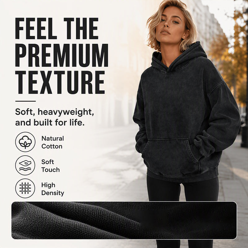 🔥Unisex Casual Oversized Acid Wash Hoodie