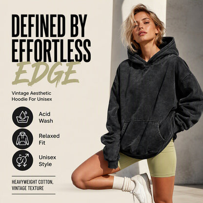 🔥Unisex Casual Oversized Acid Wash Hoodie