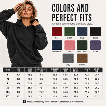 🔥Unisex Casual Oversized Acid Wash Hoodie