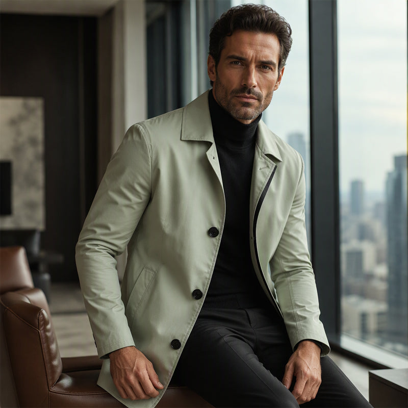 🍂Autumn Hot Sale 50% OFF🔥Men's Minimalist Single-Breasted Mid-Length Coat