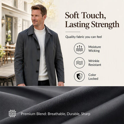 🍂Autumn Hot Sale 50% OFF🔥Men's Minimalist Single-Breasted Mid-Length Coat